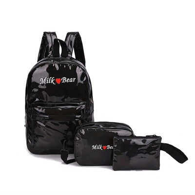 

Tailored Cartoon Alphabet Student Backpack Casual Large Capacity Travel 3 Piece Set