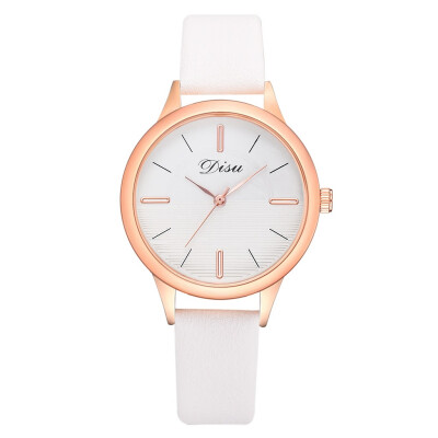 

Womens watch new alloy PU watch two-color mirror simple casual fashion watch