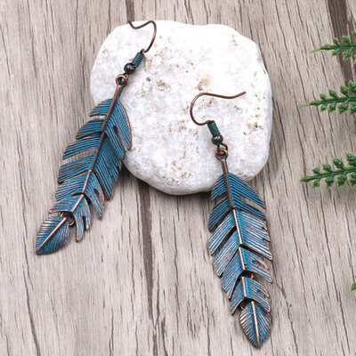 

Bohemian Women Leaf Pendant Long Drop Dangle Hook Earrings Party Jewelry Gift