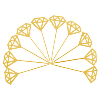 

Cupcake Toppers Gold Glitter Diamond For Cupcake Decor Bridal Shower Decoration
