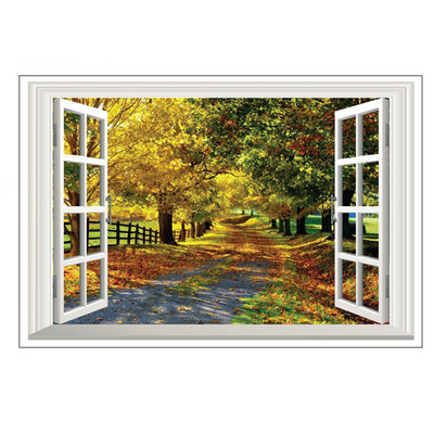 

40X60Cm 3D Window View Removable Wall Stickers Wall Decals Home Decor Mural