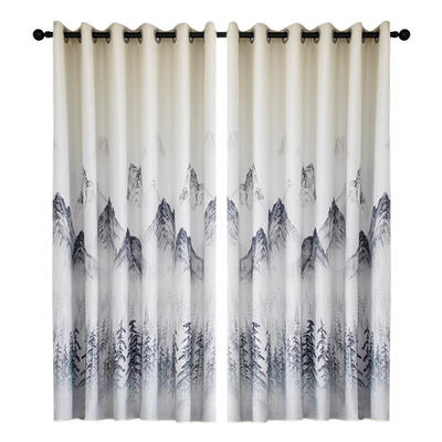

Landscape Print Polyester Curtain Living Room Blackout Window Blinds Drapes