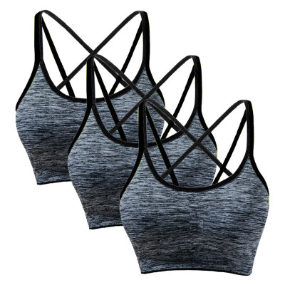 

Toponeto Womens Removable Padded Sports Bras Lingerie Support Workout Yoga Bra 3 Pack