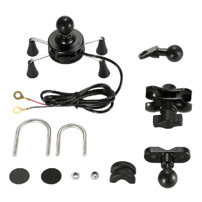 

WUPP Motorcycle E-bike 2 in 1 Mount Bracket Stand Holder USB Port Adapter Charging Universal for iPhone6 6s 6plus Samsung GPS
