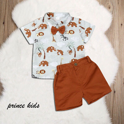

2PCS Toddler Kids Baby Boy Gentleman Shirt TopsPants Shorts Clothes Outfits Set