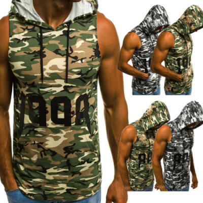 

Mens Hooded Hoodie Vest Tank Tops Sweatshirt Gym Muscle Sleeveless T Shirt