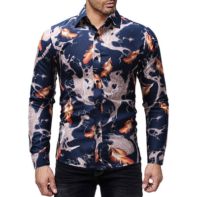 

Feathers Pattern Long Sleeve Shirt