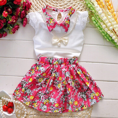 

Cute Cotton Baby Kids Girls Summer Clothes Fashion Floral Dresses fit 2-7Years