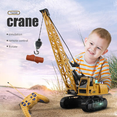 

Remote Control Electric Construction Crane Music Sound Colorful Light 360 Degree Rotation for Kids Children