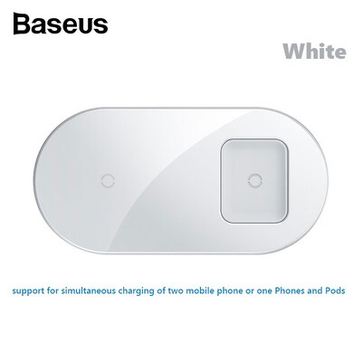 

Baseus thin 18W Max 2 in 1 Wireless Charger For Phones&Pods wireless charger for iPhone X Huawei Samsung OPPO ViVo