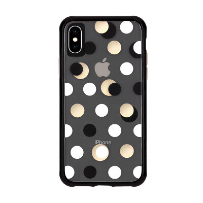 

CASE-MATE Apple iPhone XS 58-inch transparent fashion dot print simple ultra-thin female phone case cover black gold wave point