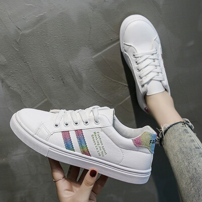 

Small white tide shoes female 2019 summer summer new wild Korean street shooting student casual leather canvas shoes autumn
