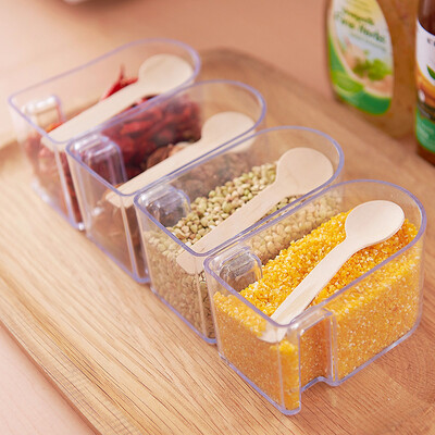 

〖Follure〗Transparent Spice Jars Rotating Wall-mounted Paste Seasoning Container Condime