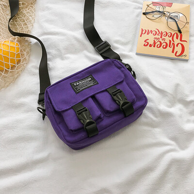 

Fashion personality letter crossbody bag 2019 new casual sports wild shoulder bag female temperament canvas small square bag
