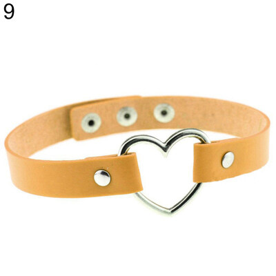 

Women\s Punk Faux Leather Love Heart Collar Choker Necklace Jewelry Charm Gift