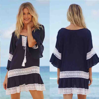 

US Women Beachwear Swimwear Bikini Cover Up Kaftan Summer Crochet Dress Tops New
