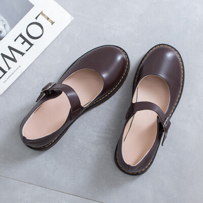 

College style literature art retro lovely round head shallow mouth big head shoes comfortable shoes Mary Jane shoes small
