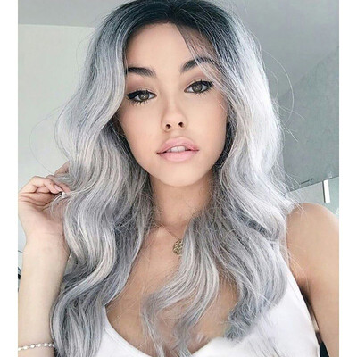

〖Follure〗70CM Sexy Gradient Blonde Party Wigs Long Curly Hair Mixed Colors Synthetic Wig