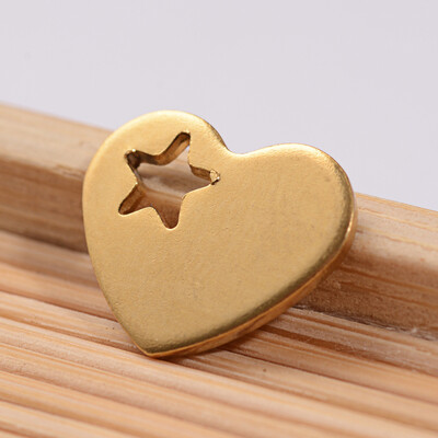 

304 Stainless Steel Heart Charms Golden 105x125x1mm