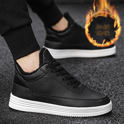 

Small white shoes mens shoes plus velvet cotton shoes 2019 summer Korean version of the trend board shoes mens casual white shoes canvas wild