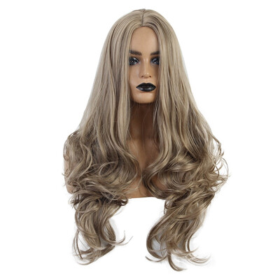 

Gobestart European And American Womens Fashion Part Of The Long Wavy Hair Wig