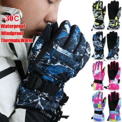 

Men Women Outdoor Winter Ski Thermal Gloves Windproof Motorcycle Snowing Fit US
