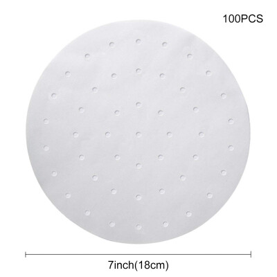 

100 PCS High Quality Perforated Parchment Steam Paper Non-stick Steamer Mat Double-sided Silicone Paper kitchen tools 22CM