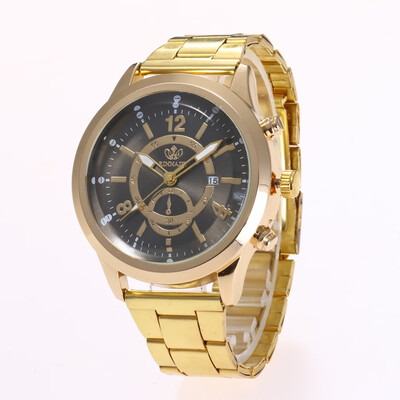 

Europe&the United States hot trend fashion mens alloy steel belt watch calendar steel belt quartz watch factory direct sales