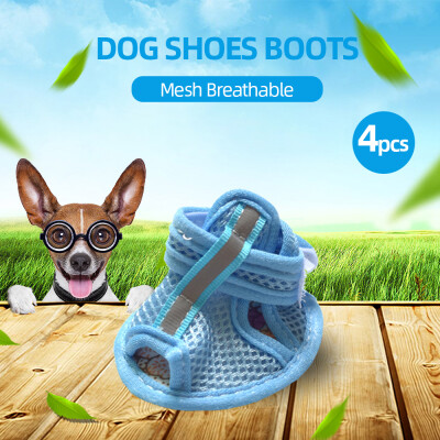 

4pcs Dog Shoes Boots Mesh Pet Shoes Breathable Anti-Skid Soft Mesh Sandals XXL