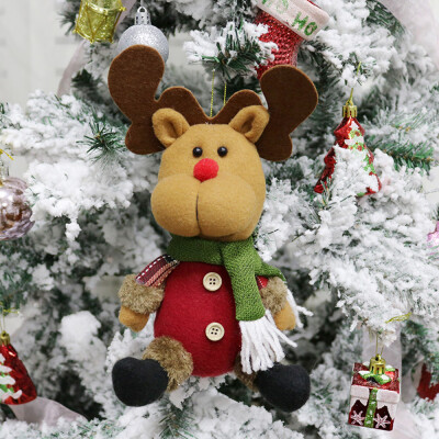 

Toponeto Christmas Ornament Santa Snowman Reindeer Toy Doll Hang Party Decoration