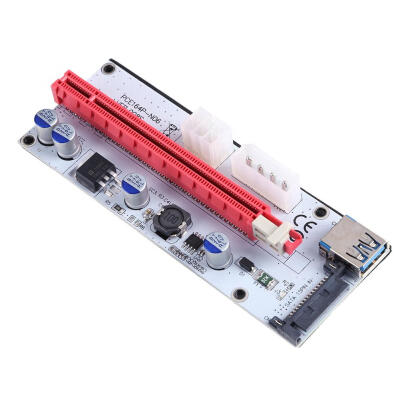 

PCI-E 1x to 16x Extender Adapter Card Mining Card Kit with 3 Power Ports