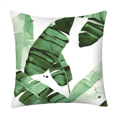 

〖Follure〗Cactus Banana Leaf Print Pillow Case Polyester Sofa Car Cushion Cover Home Decor
