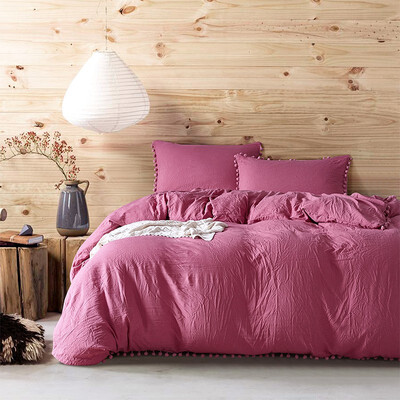 

Ball ball side wash the quilt set of cross-border pillowcase British American size for solid color bedding three-piece hot style o