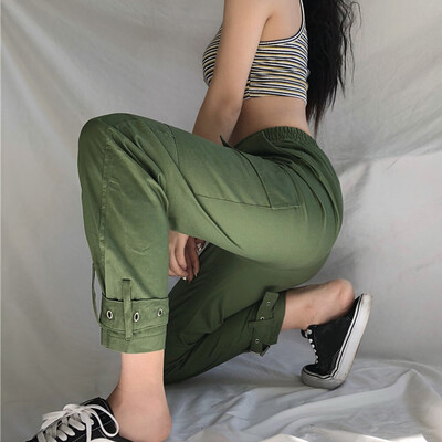 

Women Fashion Solid Leggings Casual Pocket Pants Trousers Adjustable Overalls