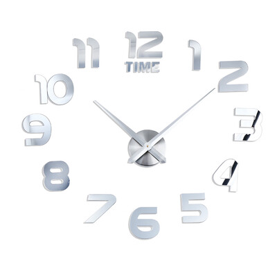 

Large DIY Wall Clock 3D Mirror Effect Stickers Home Decoration