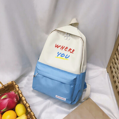

Fashion Womens Portable Backpack Casual Wild Contrast Color Backpack