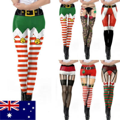 

AU Women Christmas Xmas Sexy Leggings Fitness Sport Yoga Pants Trousers Winter