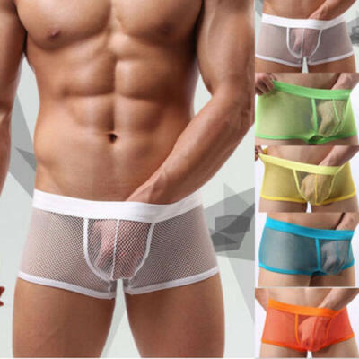 

Breathable Mesh Silk Mens Boxer Four Corner Underwear Wholesale Underwear New