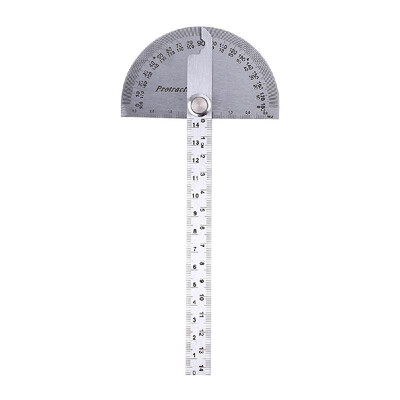 

Stainless Steel 180 Degree Protractor Angle Finder Rotary Woodworking Measuring Ruler Craftsman Tool