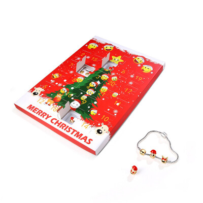 

Christmas Advent Calendar Bom Countdown Calendar With DIY Accessories Emoji Bracelet Stud Earring Set