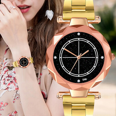 

RM ZOLFAFashion Simple Starry Dial Stainless Steel Strap Edge Female Watch Jew Gift