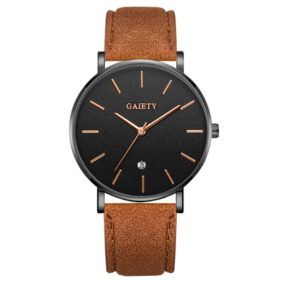 

Gobestart Fashion Simple Simple Casual Calendar Business Leather With Strap Mens Watch