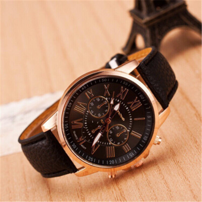 

Explosive belt watch double-layer three-eye six-needle mens belt watch Geneva watch