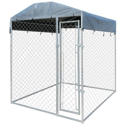 

Outdoor Dog Kennel with Canopy Top 6x6