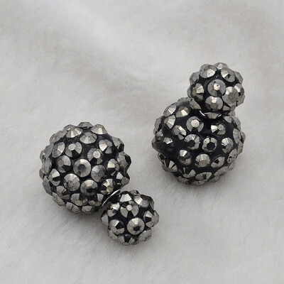 

Hot Selling AB Color Resin Beads Ball Stud Earrings with Steel Pins Gray 1016mm Pin 09mm