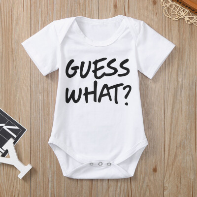 

Newborn Kids Baby Girls Boys Clothes Short Sleeve Letter Print Romper Bodysuit