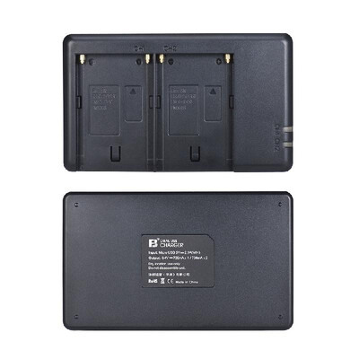 

FB NP-F550 Camera Battery Charger 2-Channel Micro-USB Input for Sony F750F770F960F970F550F530F330F570FM50FM70FM90FM500H