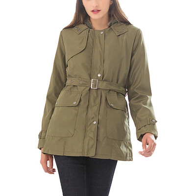 

Womens winter hooded jacket with long coat