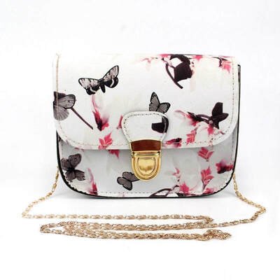 

Women Floral Butterfly Print Mini Chain Bag Shoulder Crossbody Purse Handbag