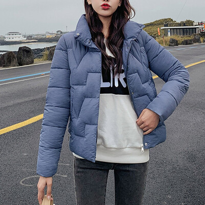 

Roseonmyhand Women Outerwear Solid Long Sleeve Hooded Pockets Cotton-padded Coat